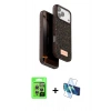 MARSİLYAN™- iPhone 17 Pro Kılıf Vadi Klasik Serisi - Siyah 3D Antistatik Cam Ekran Koruyucu + Raze Metal Kamera Lens - GS