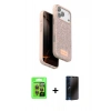 MARSİLYAN™- iPhone 17 Pro Kılıf Vadi Klasik Serisi - Siyah 3D Antistatik Hayalet Cam Ekran Koruyucu + Raze Metal Kamera Lens - TU
