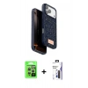 MARSİLYAN™- iPhone 17 Pro Kılıf Vadi Klasik Serisi - Siyah Bilvis 3X AR Hayalet Cam Ekran Koruyucu + Raze Metal Kamera Lens - GS
