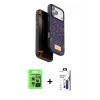 MARSİLYAN™- iPhone 17 Pro Kılıf Vadi Klasik Serisi - Siyah Bilvis 3X AR Hayalet Cam Ekran Koruyucu + Raze Metal Kamera Lens - GS