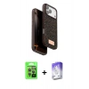 MARSİLYAN™- iPhone 17 Pro Kılıf Vadi Klasik Serisi - Siyah Bilvis 5in1 3D Magic Cam Ekran Koruyucu + Raze Metal Kamera Lens - GI
