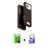 MARSİLYAN™- iPhone 17 Pro Kılıf Vadi Klasik Serisi - Siyah Bilvis 5in1 5D Magic Hayalet Cam Ekran Koruyucu + Raze Metal Kamera Lens - GS