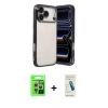 MARSİLYAN™- iPhone 17 Pro Kılıf Vadi Minimal - Şeffaf Pasifik Cam Ekran Koruyucu + Raze Metal Kamera Lens - GS