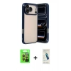 MARSİLYAN™- iPhone 17 Pro Kılıf Vadi Minimal - Şeffaf Pasifik Cam Ekran Koruyucu + Raze Metal Kamera Lens - TU