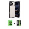 MARSİLYAN™- iPhone 17 Pro Kılıf Vadi Minimal - Siyah 360 Mat Full Body Arka Koruyucu + Raze Metal Kamera Lens - GS