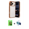 MARSİLYAN™- iPhone 17 Pro Kılıf Vadi Minimal - Siyah 3D Antistatik Cam Ekran Koruyucu + Raze Metal Kamera Lens - TU