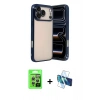 MARSİLYAN™- iPhone 17 Pro Kılıf Vadi Minimal - Siyah 3D Antistatik Seramik Nano Ekran Koruyucu + Raze Metal Kamera Lens - GS