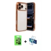 MARSİLYAN™- iPhone 17 Pro Kılıf Vadi Minimal - Siyah 3D Antistatik Seramik Nano Ekran Koruyucu + Raze Metal Kamera Lens - GS
