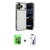 MARSİLYAN™- iPhone 17 Pro Kılıf Vadi Minimal - Siyah Bilvis 3X AR Hayalet Cam Ekran Koruyucu + Raze Metal Kamera Lens - GI