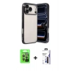 MARSİLYAN™- iPhone 17 Pro Kılıf Vadi Minimal - Siyah Bilvis 3X AR Hayalet Cam Ekran Koruyucu + Raze Metal Kamera Lens - GI