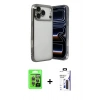 MARSİLYAN™- iPhone 17 Pro Kılıf Vadi Minimal - Siyah Bilvis 3X AR Hayalet Cam Ekran Koruyucu + Raze Metal Kamera Lens - GI