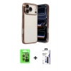 MARSİLYAN™- iPhone 17 Pro Kılıf Vadi Minimal - Siyah Bilvis 3X AR Hayalet Cam Ekran Koruyucu + Raze Metal Kamera Lens - GI