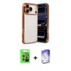 MARSİLYAN™- iPhone 17 Pro Kılıf Vadi Minimal - Siyah Bilvis 5in1 3D Magic Cam Ekran Koruyucu + Raze Metal Kamera Lens - GI