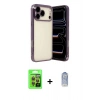 MARSİLYAN™- iPhone 17 Pro Kılıf Vadi Minimal - Siyah Joko Magic 5D Cam + Raze Metal Kamera Lens - TU