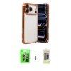 MARSİLYAN™- iPhone 17 Pro Kılıf Vadi Minimal - Siyah Joko Magic 5D Hayalet Cam + Gümüş Raze Metal Kamera Lens