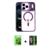 MARSİLYAN™- iPhone 17 Pro Kılıf Yadigar Asil Koleksiyonu - Siyah 360 Mat Full Body Arka Koruyucu + Turuncu Raze Metal Kamera Lens