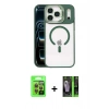 MARSİLYAN™- iPhone 17 Pro Kılıf Yadigar Asil Koleksiyonu - Siyah 360 Mat Full Body Arka Koruyucu + Turuncu Raze Metal Kamera Lens