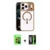 MARSİLYAN™- iPhone 17 Pro Kılıf Yadigar Asil Koleksiyonu - Siyah 360 Mat Full Body Arka Koruyucu + Turuncu Raze Metal Kamera Lens