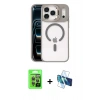 MARSİLYAN™- iPhone 17 Pro Kılıf Yadigar Asil Koleksiyonu - Siyah 3D Antistatik Cam Ekran Koruyucu + Raze Metal Kamera Lens - GI