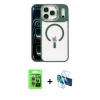 MARSİLYAN™- iPhone 17 Pro Kılıf Yadigar Asil Koleksiyonu - Siyah 3D Antistatik Cam Ekran Koruyucu + Raze Metal Kamera Lens - GI