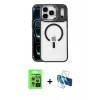 MARSİLYAN™- iPhone 17 Pro Kılıf Yadigar Asil Koleksiyonu - Siyah 3D Antistatik Seramik Nano Ekran Koruyucu + Raze Metal Kamera Lens - GS