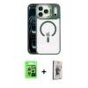 MARSİLYAN™- iPhone 17 Pro Kılıf Yadigar Asil Koleksiyonu - Siyah Bilvis 3D Cam Ekran Koruyucu + Raze Metal Kamera Lens - GS