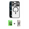 MARSİLYAN™- iPhone 17 Pro Kılıf Yadigar Asil Koleksiyonu - Siyah Bilvis 3D Cam Ekran Koruyucu + Raze Metal Kamera Lens - GS
