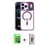 MARSİLYAN™- iPhone 17 Pro Kılıf Yadigar Asil Koleksiyonu - Siyah Bilvis 3D Cam Ekran Koruyucu + Raze Metal Kamera Lens - GS
