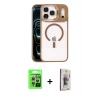 MARSİLYAN™- iPhone 17 Pro Kılıf Yadigar Asil Koleksiyonu - Siyah Bilvis 3D Cam Ekran Koruyucu + Raze Metal Kamera Lens - GS