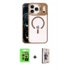 MARSİLYAN™- iPhone 17 Pro Kılıf Yadigar Asil Koleksiyonu - Siyah Bilvis 3D Cam Ekran Koruyucu + Raze Metal Kamera Lens - TU