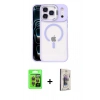 MARSİLYAN™- iPhone 17 Pro Kılıf Yadigar Asil Koleksiyonu - Siyah Bilvis 3D Cam Ekran Koruyucu + Raze Metal Kamera Lens - TU