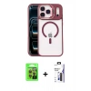 MARSİLYAN™- iPhone 17 Pro Kılıf Yadigar Asil Koleksiyonu - Siyah Bilvis 3X AR Hayalet Cam Ekran Koruyucu + Raze Metal Kamera Lens - TU
