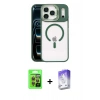 MARSİLYAN™- iPhone 17 Pro Kılıf Yadigar Asil Koleksiyonu - Siyah Bilvis 5in1 3D Magic Cam Ekran Koruyucu + Raze Metal Kamera Lens - TU