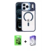 MARSİLYAN™- iPhone 17 Pro Kılıf Yadigar Asil Koleksiyonu - Siyah Bilvis 5in1 3D Magic Cam Ekran Koruyucu + Gri Raze Metal Kamera Lens