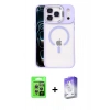 MARSİLYAN™- iPhone 17 Pro Kılıf Yadigar Asil Koleksiyonu - Siyah Bilvis 5in1 3D Magic Cam Ekran Koruyucu + Raze Metal Kamera Lens - GS