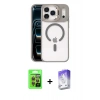 MARSİLYAN™- iPhone 17 Pro Kılıf Yadigar Asil Koleksiyonu - Siyah Bilvis 5in1 3D Magic Cam Ekran Koruyucu + Raze Metal Kamera Lens - TU