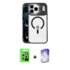 MARSİLYAN™- iPhone 17 Pro Kılıf Yadigar Asil Koleksiyonu - Siyah Bilvis 5in1 3D Magic Cam Ekran Koruyucu + Raze Metal Kamera Lens - GS