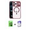 MARSİLYAN™- iPhone 17 Pro Kılıf Yadigar Asil Koleksiyonu - Siyah Bilvis 5in1 3D Magic Cam Ekran Koruyucu + Raze Metal Kamera Lens - GS