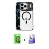 MARSİLYAN™- iPhone 17 Pro Kılıf Yadigar Asil Koleksiyonu - Siyah Bilvis 5in1 5D Magic Hayalet Cam Ekran Koruyucu + Raze Metal Kamera Lens - TU