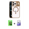 MARSİLYAN™- iPhone 17 Pro Kılıf Yadigar Asil Koleksiyonu - Siyah Bilvis 5in1 5D Magic Hayalet Cam Ekran Koruyucu + Raze Metal Kamera Lens - GI