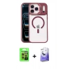MARSİLYAN™- iPhone 17 Pro Kılıf Yadigar Asil Koleksiyonu - Siyah Bilvis 5in1 5D Magic Hayalet Cam Ekran Koruyucu + Raze Metal Kamera Lens - TU