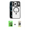 MARSİLYAN™- iPhone 17 Pro Kılıf Yadigar Asil Koleksiyonu - Siyah Joko Magic 5D Hayalet Cam + Raze Metal Kamera Lens - GS