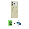 MARSİLYAN™- iPhone 17 Pro Kılıf Yankı Form Serisi - Siyah 3D Antistatik Seramik Nano Ekran Koruyucu + Raze Metal Kamera Lens - GI