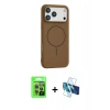 MARSİLYAN™- iPhone 17 Pro Kılıf Yankı Form Serisi - Siyah 3D Antistatik Seramik Nano Ekran Koruyucu + Raze Metal Kamera Lens - GI