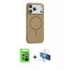 MARSİLYAN™- iPhone 17 Pro Kılıf Yankı Form Serisi - Siyah 3D Antistatik Seramik Nano Ekran Koruyucu + Raze Metal Kamera Lens - GI