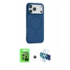 MARSİLYAN™- iPhone 17 Pro Kılıf Yankı Form Serisi - Siyah 3D Antistatik Seramik Nano Ekran Koruyucu + Raze Metal Kamera Lens - GI