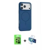 MARSİLYAN™- iPhone 17 Pro Kılıf Yankı Form Serisi - Siyah 3D Antistatik Seramik Nano Ekran Koruyucu + Raze Metal Kamera Lens - GS