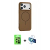 MARSİLYAN™- iPhone 17 Pro Kılıf Yankı Form Serisi - Siyah 3D Antistatik Seramik Nano Ekran Koruyucu + Raze Metal Kamera Lens - GS