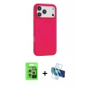 MARSİLYAN™- iPhone 17 Pro Kılıf Yankı Form Serisi - Siyah 3D Antistatik Seramik Nano Ekran Koruyucu + Raze Metal Kamera Lens - GS