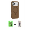 MARSİLYAN™- iPhone 17 Pro Kılıf Yankı Form Serisi - Siyah Bilvis 3D Cam Ekran Koruyucu + Raze Metal Kamera Lens - GS